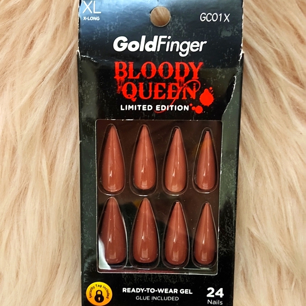 Brand New GOLDFINGER BLOODY QUEEN False Nails-XL